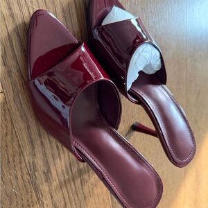 Burgundy Patent Mules